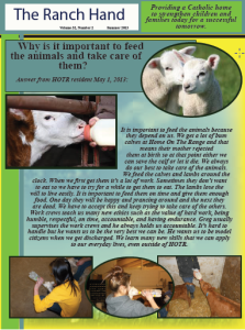 Summer 2013 newsletter including stories about canine assisted program