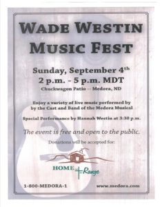 Wade Westin concert poster 9.1.16